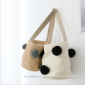 Women girl fashion straw paper weave shoulder tote bag